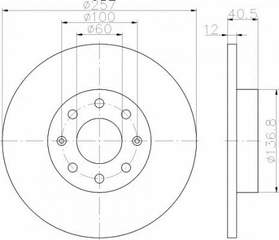 HELLA PAGID 8dd355114351 -  Тормозной диск